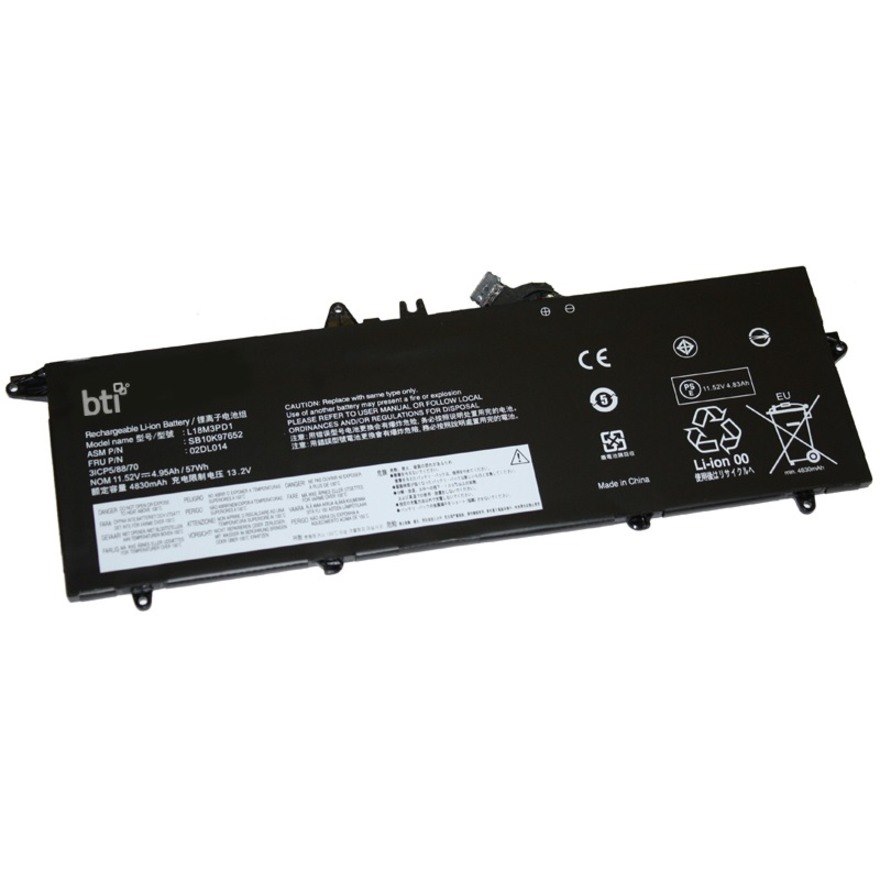 BTI L18L3PD1-BTI 11.52V 57WHR LI-ION BATTERY 02DL013, 5B10W13878, 5B10W13912, L18C3PD2, SB10K97651, SB10T83152, 02DL014, 5B10W13909, 5B10W13955, L18L3PD1, SB10K97652, SB10T83153, 02DL015, 5B10W13910, L183PD1, L18M3PD1, SB10K97653, SB10T83198, 02DL016, 5B10W13911, L18C3PD1, L18M3PD2, SB10K97654 THINKPAD T14S, THINKPAD T490S, THINKPAD T495S