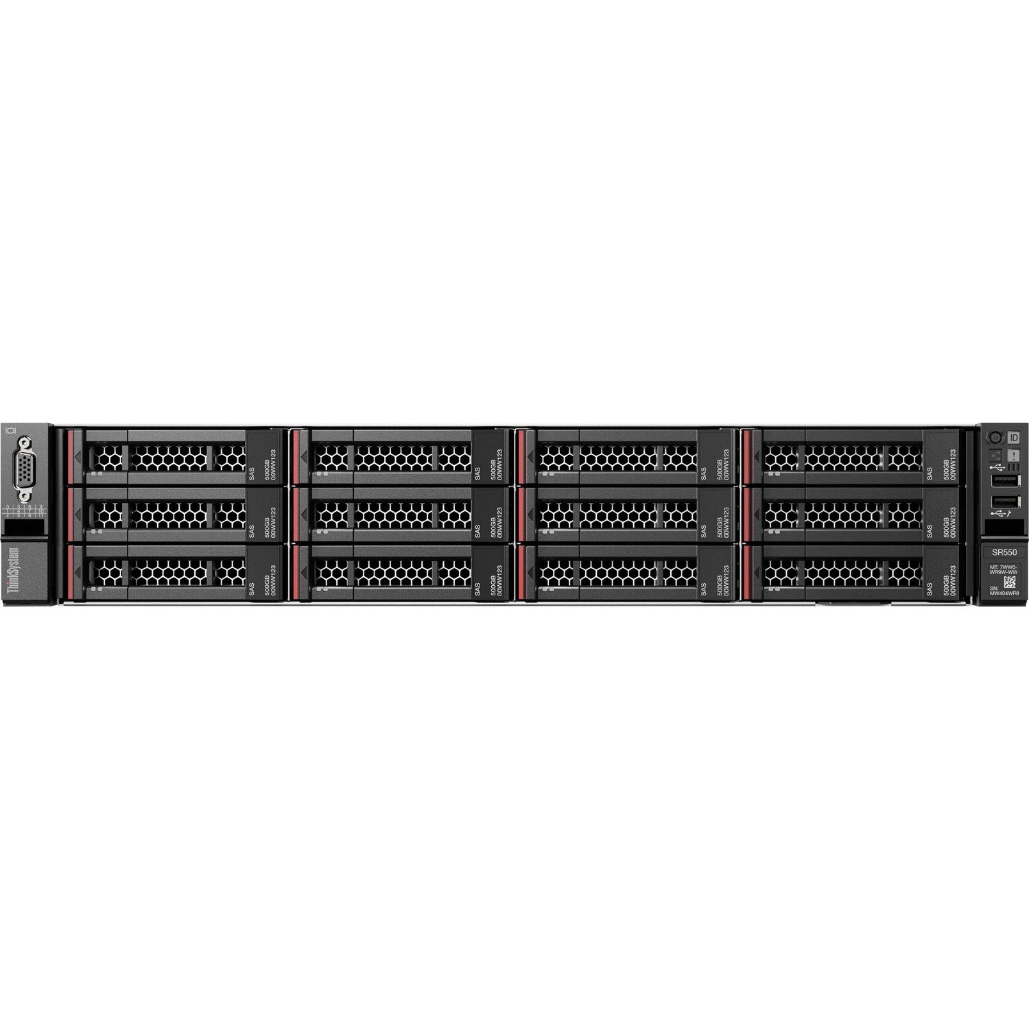 Lenovo ThinkSystem SR550 7X04A02SAU 2U Rack Server - 1 x Intel Xeon Silver 4110 2.10 GHz - 16 GB RAM - 12Gb/s SAS, Serial ATA/600 Controller