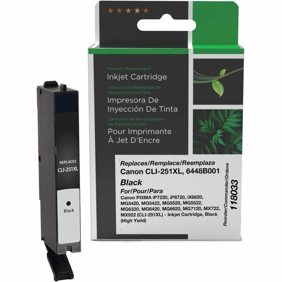 Clover Imaging Remanufactured High Yield Black Ink Cartridge for Canon CLI-251XL (6448B001)