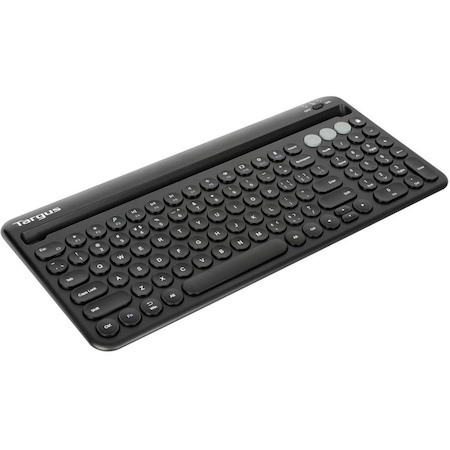 Multi-Device Bluetooth Antimicrobial Keyboard with Tablet/Phone Cradle