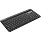 Multi-Device Bluetooth Antimicrobial Keyboard with Tablet/Phone Cradle