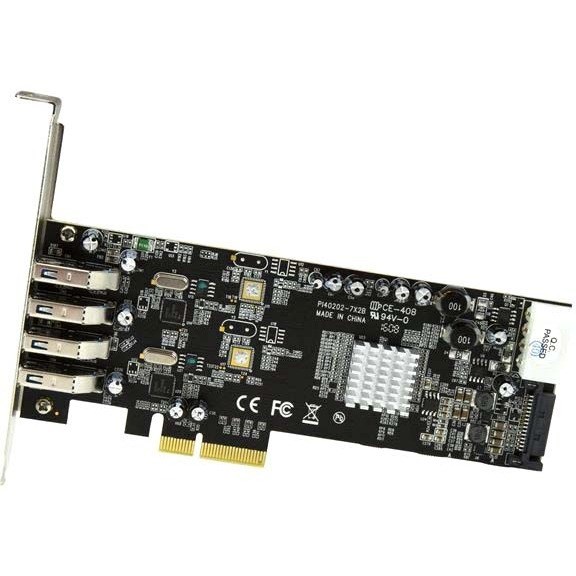 StarTech.com 4 Port PCI Express (PCIe) SuperSpeed USB 3.0 Card Adapter w/ 2 Dedicated 5Gbps Channels - UASP - SATA / LP4 Power