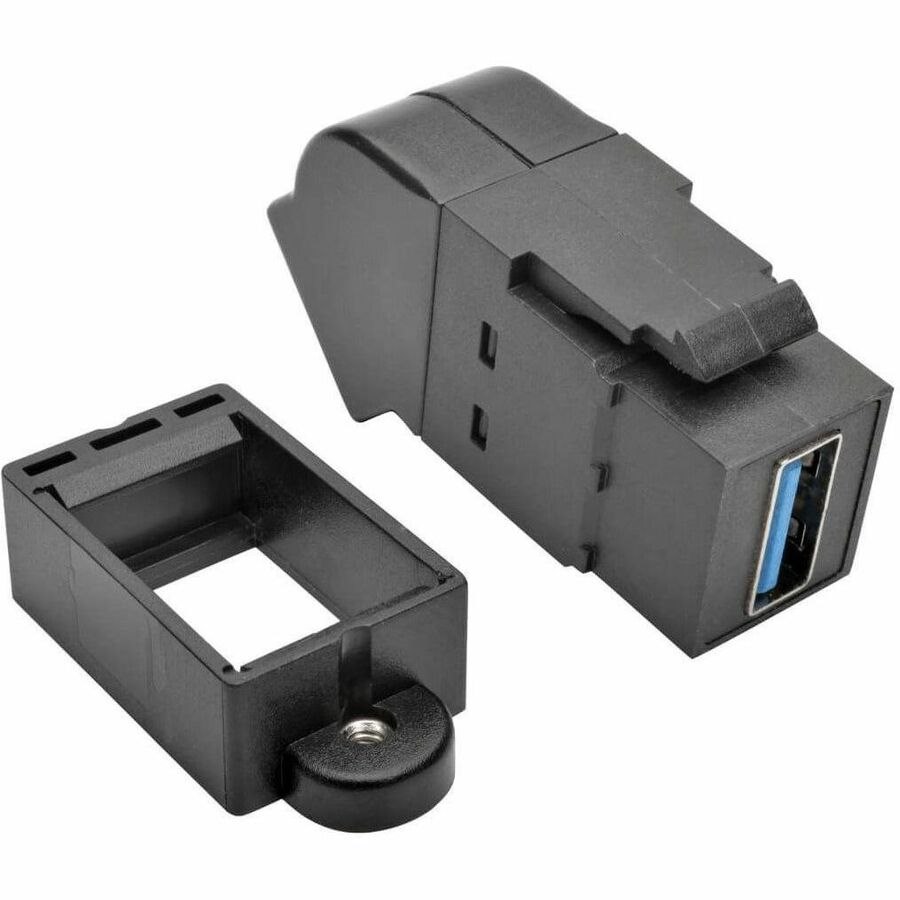 Eaton Tripp Lite Series USB 3.0 All-in-One Keystone/Panel Mount Angled Coupler (F/F), Black