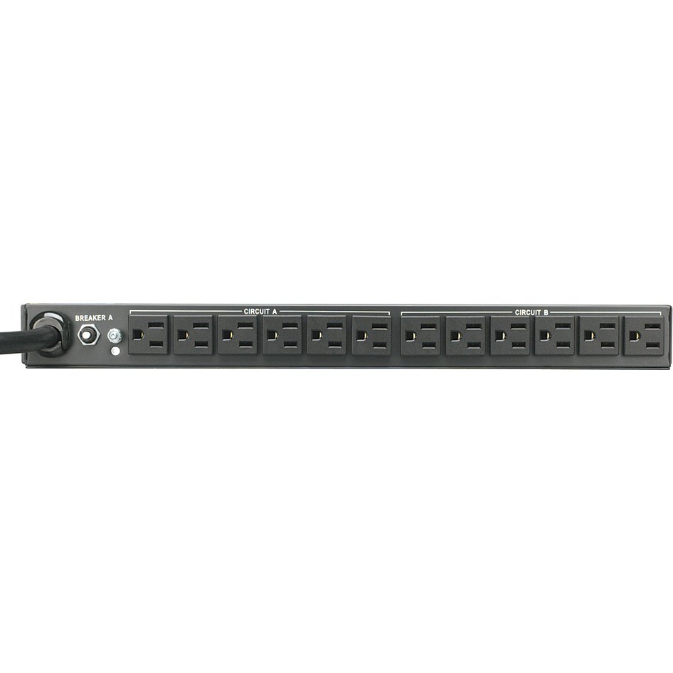 Eaton Tripp Lite Series 2.9kW Single-Phase 120V Basic PDU, 24 NEMA 5-15R Outlets, NEMA L5-30P Input, 15 ft. (4.57 m) Cord, 1U Rack-Mount