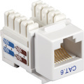 Black Box CAT6 Keystone Jack - Unshielded, RJ45, White