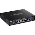TRENDnet 6-Port 10G Switch, 4 x 2.5G RJ-45 Base-T Ports, TEG-S762, 2 x 10G RJ-45 Ports, 60Gbps Switching Capacity, Wall Mountable, Ethernet Splitter, NDAA & TAA Compliant, Lifetime Protection, Black