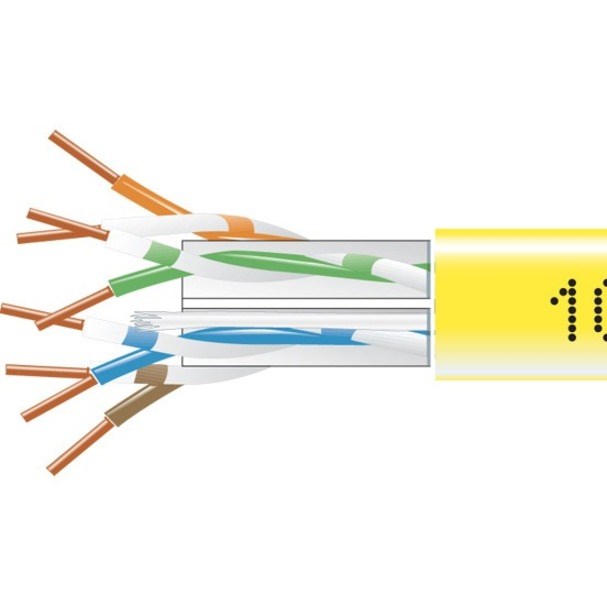 Black Box CAT6 550-MHz Solid Bulk Cable UTP CMP Plenum YL 1000FT Pull-Box