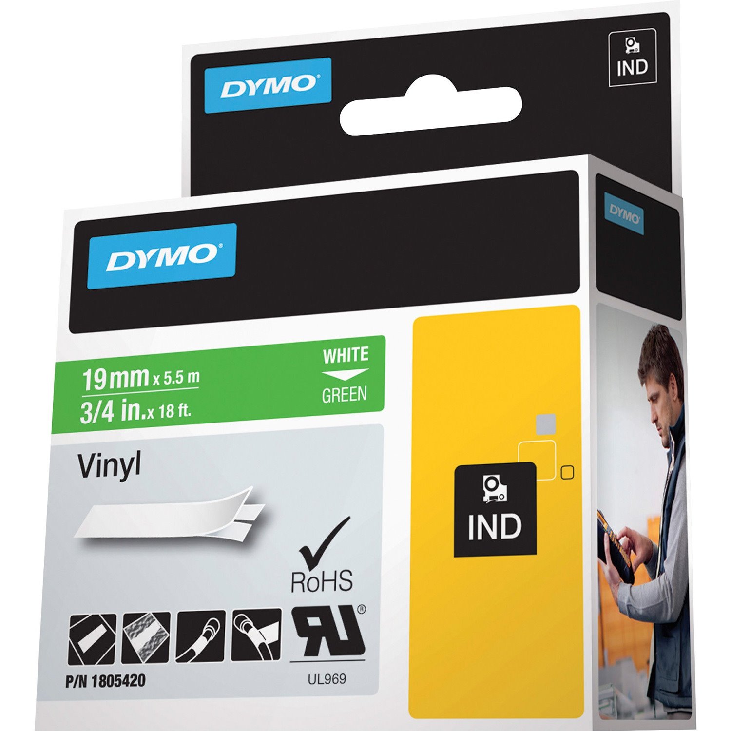 Dymo Colored 3/4" Vinyl Label Tape