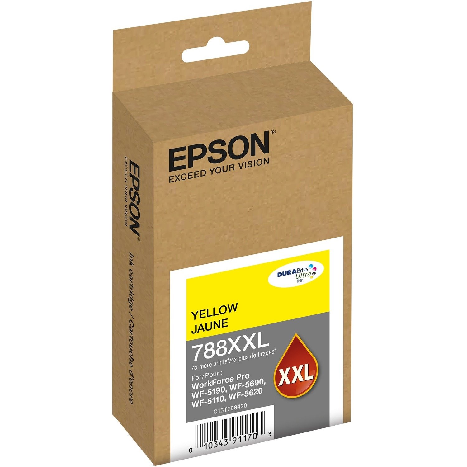 Epson DURABrite Ultra 788XXL Original Extra High Yield Inkjet Ink Cartridge - Yellow Pack