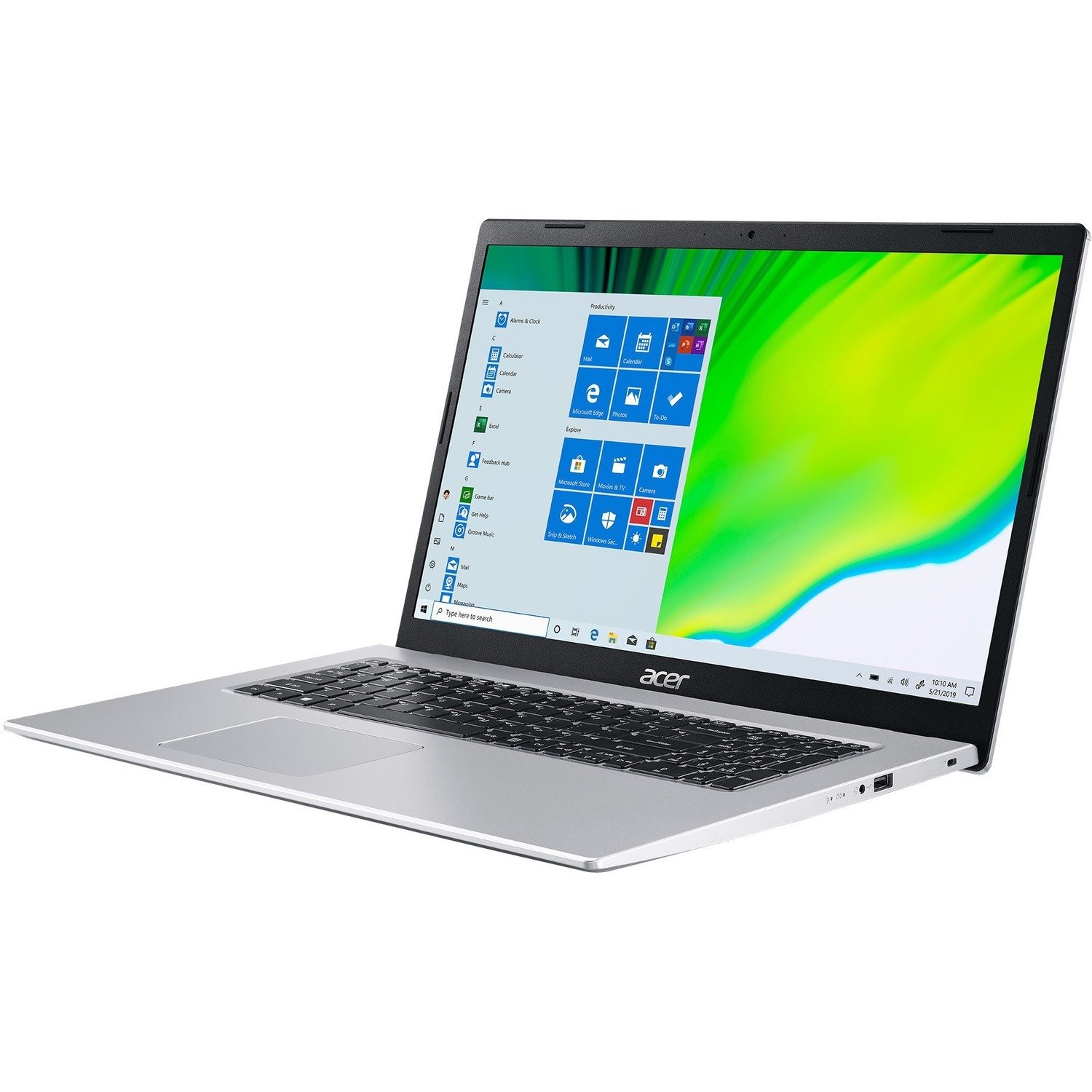 Acer Aspire 5 A517-52 A517-52-7680 17.3" Notebook - Full HD - Intel Core i7 11th Gen i7-1165G7 - 16 GB - 1 TB SSD - English (US), French Keyboard - Pure Silver