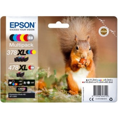 Epson Claria Photo HD 478XL Original High Yield Inkjet Ink Cartridge - Multi-pack - Grey, Yellow, Cyan, Magenta - 6 / Pack