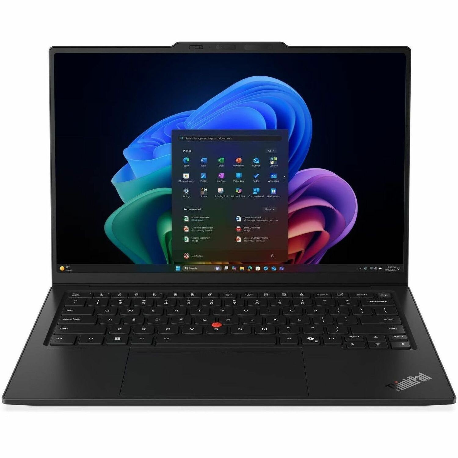 Lenovo ThinkPad X1 Carbon Gen 14 Aura Edition 21V70071GE 35,6 cm (14 Zoll) Touchscreen Copilot+ PC Notebook - WUXGA - 60 Hz - Intel Core Ultra 7 Serie 3 355 - Intel Evo-Plattform - 32 GB - 1 TB SSD - Schwarz