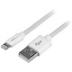 StarTech.com 2m (6ft) Long White Apple® 8-pin Lightning Connector to USB Cable for iPhone / iPod / iPad