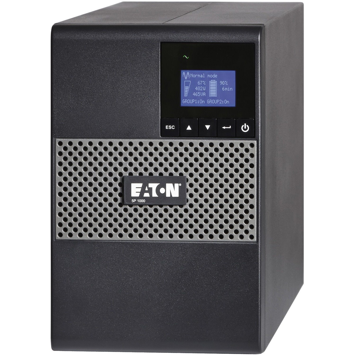 Eaton 5P 1000VA 770W 120V Line-Interactive UPS, 5-15P, 8x 5-15R Outlets, True Sine Wave, Cybersecure Network Card Option, Tower