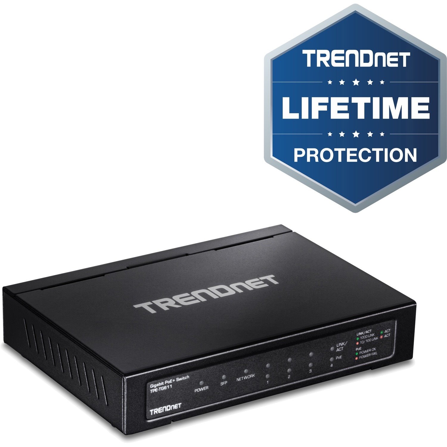 TRENDnet TPE-TG611 6 Ports Ethernet Switch - Gigabit Ethernet - 1000Base-T, 1000Base-FX - New - TAA Compliant