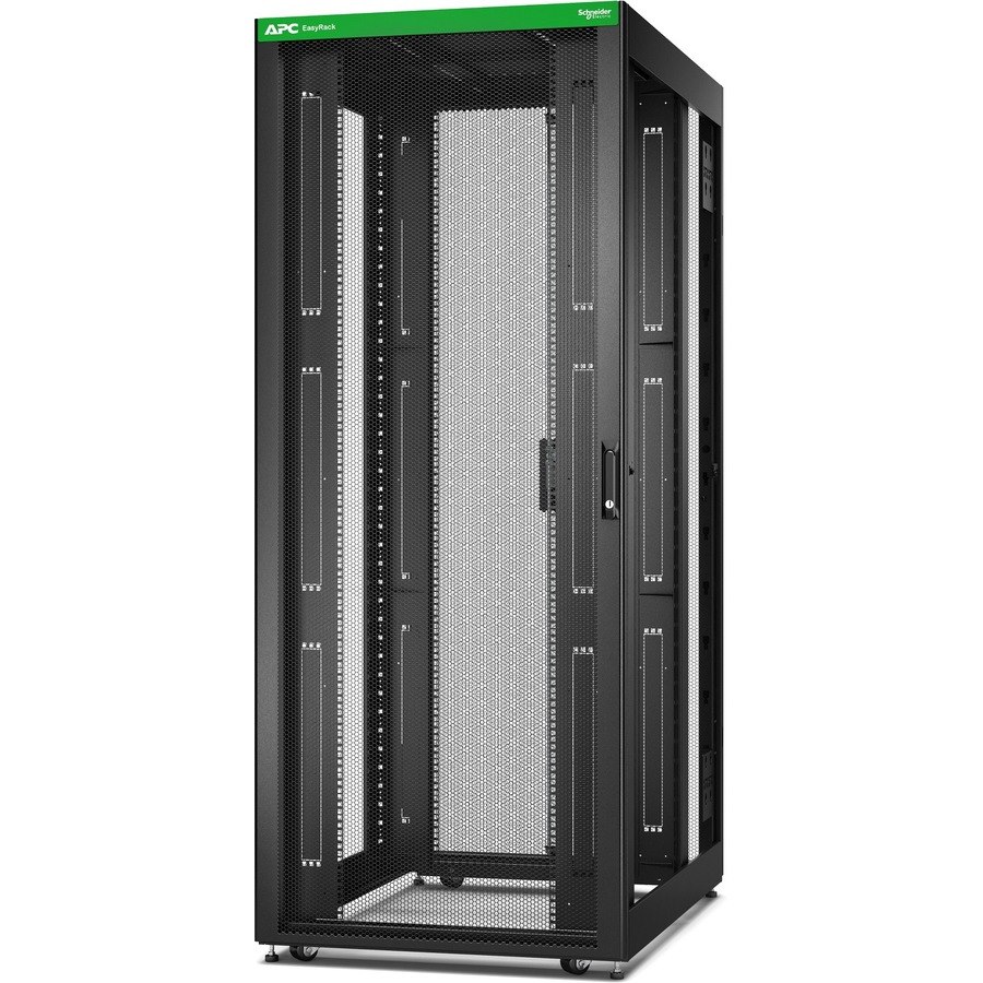 APC by Schneider Electric Easy ER8220 42U Floor Standing Enclosed Cabinet Rack Cabinet - 482.60 mm Rack Width x 1041.40 mm Rack Depth - Black