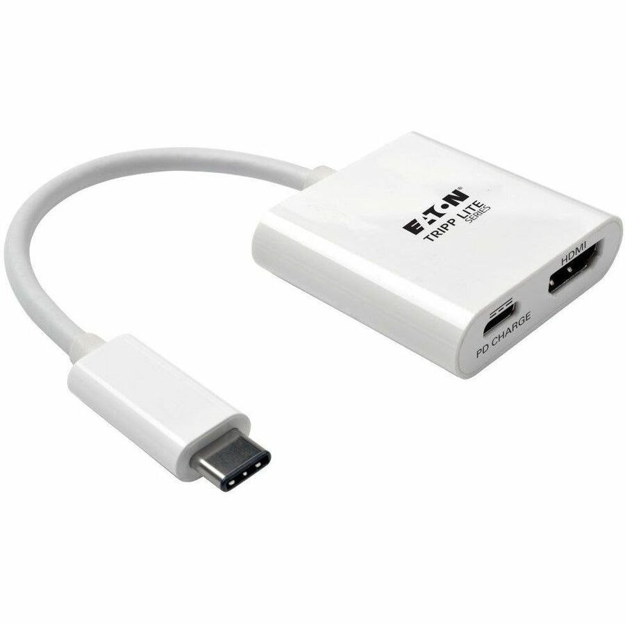 Eaton Tripp Lite Series USB-C to HDMI Adapter with PD Charging, HDCP, White