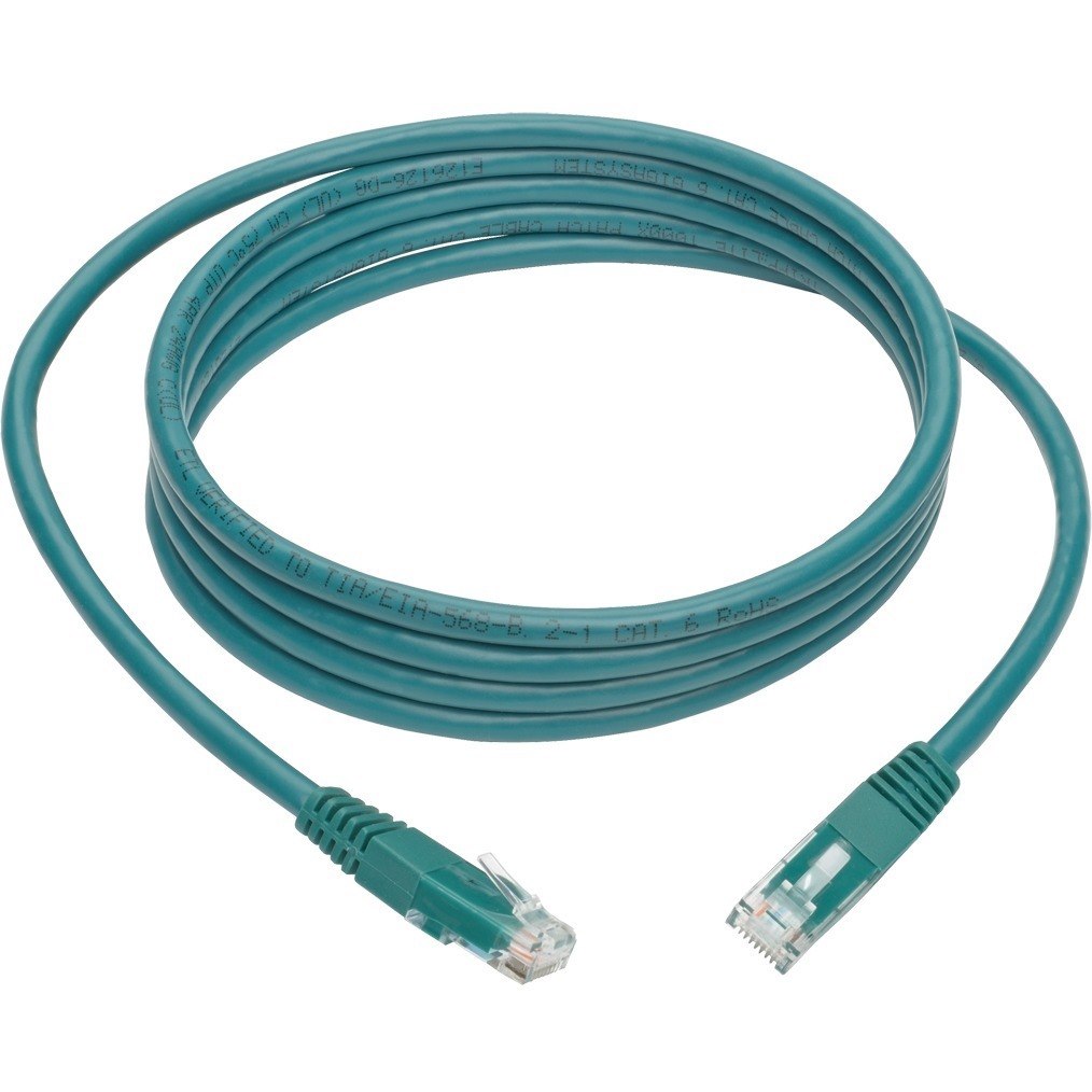 Eaton Tripp Lite Series Cat6 Gigabit Molded (UTP) Ethernet Cable (RJ45 M/M), PoE, Green, 7 ft. (2.13 m)