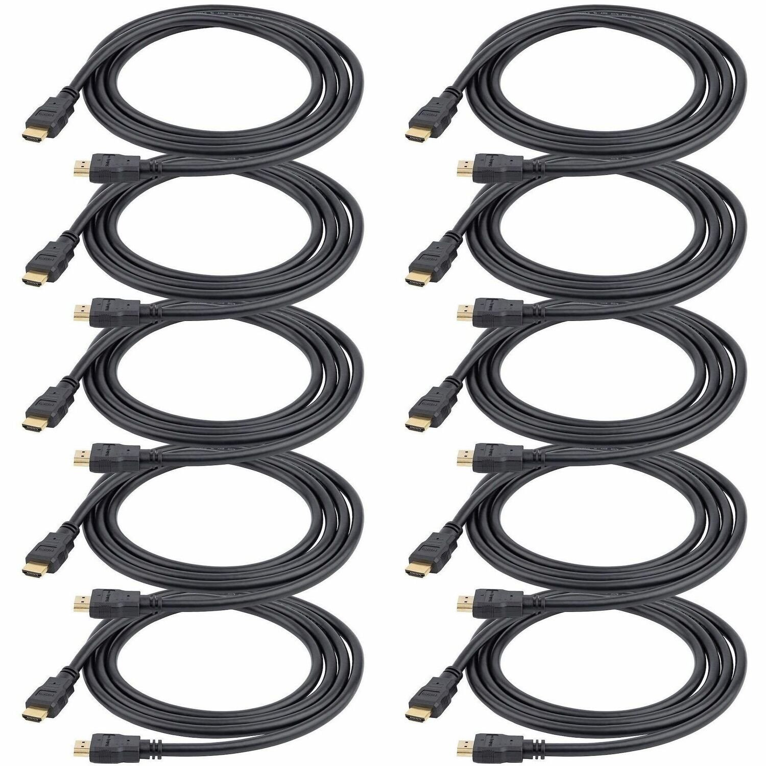 StarTech.com 3ft (0.9m) HDMI Cable - 10 Pack - High Speed HDMI Cable w/ Ethernet, 4K 30Hz, UHD Monitor Cord, 10-Pack HDMI 1.4 Cable