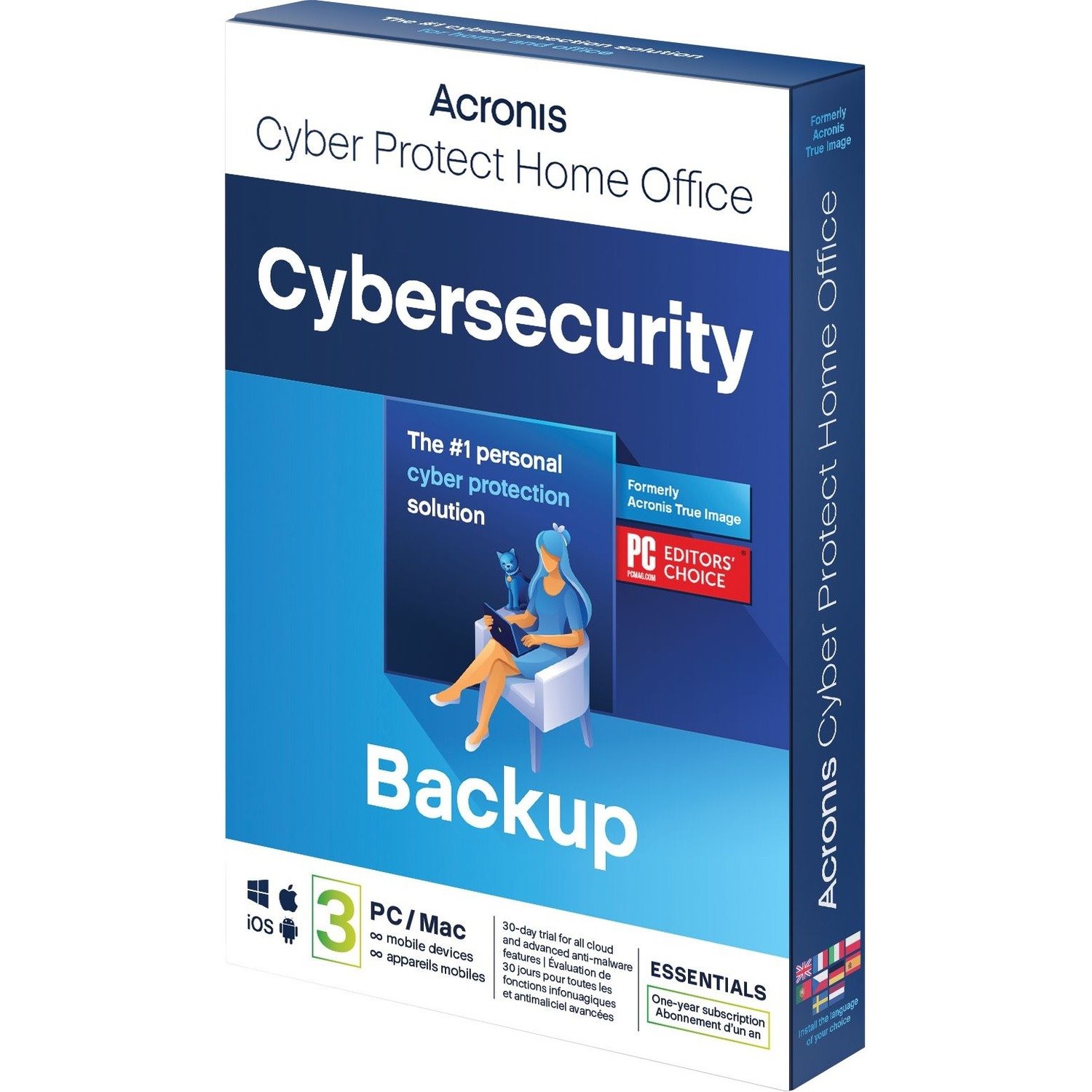 Acronis Cyber Protect Home Office 2022 Essentials - Subscription - 3 Computer - 1 Year