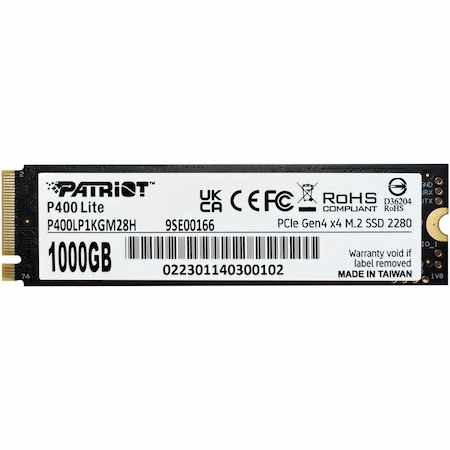 Patriot Memory P400 Lite 1000 GB Solid State Drive - M.2 2280 Internal - PCI Express NVMe (PCI Express NVMe 4.0 x4)