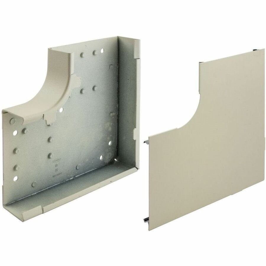 Hubbell Premise Wiring Metal Raceway, Large Radius 90 Degree Flat Elbow, HBL4750 Series, Ivory