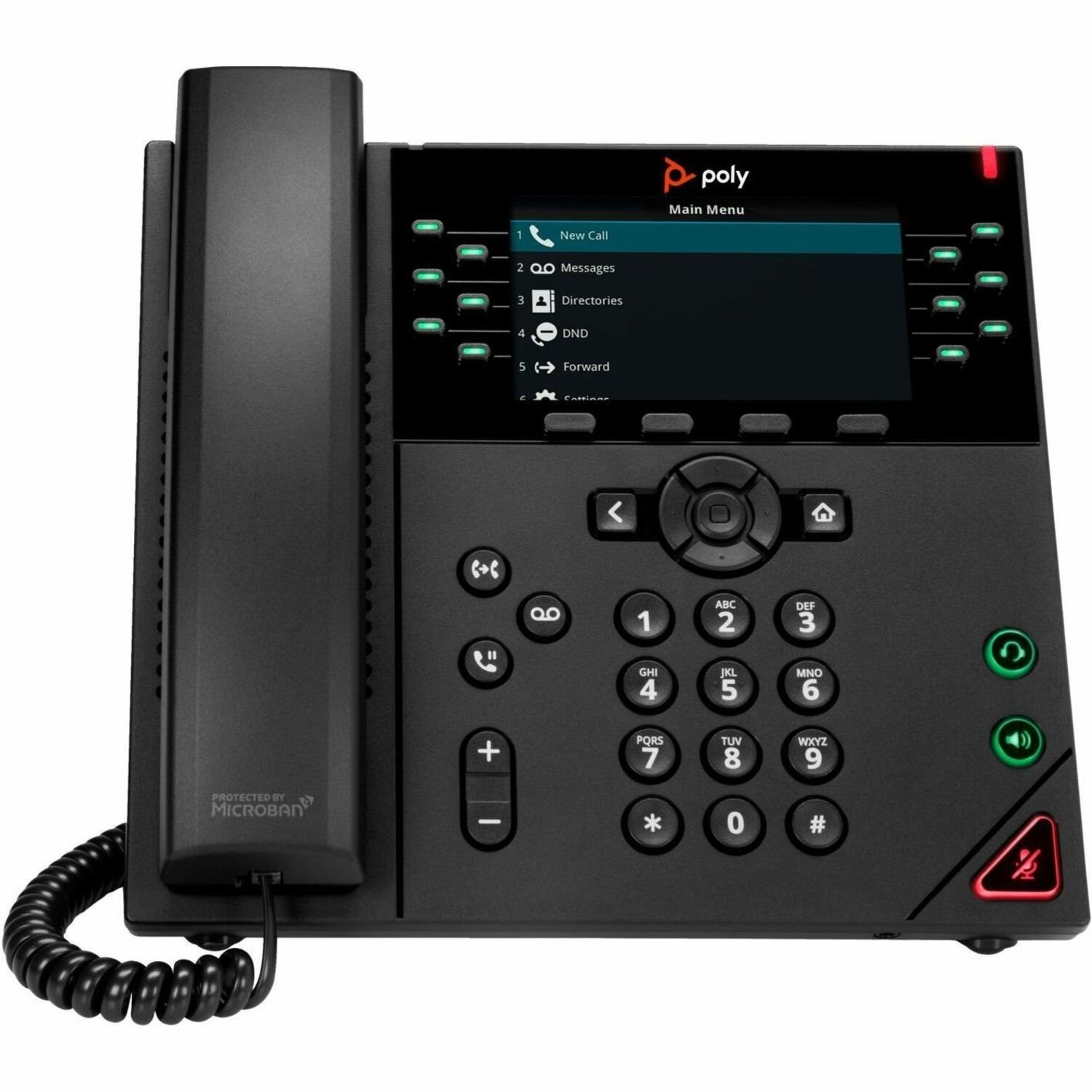 Poly VVX 450 IP Phone - Refurbished - Corded - Corded - Desktop, Wall Mountable - Black - TAA Compliant