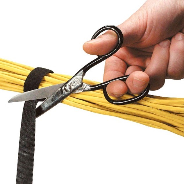 Black Box Hook and Loop Bundle Cable Wrap - 5/8" x 75', Black, (8) 75-ft. (22.8-m) Rolls