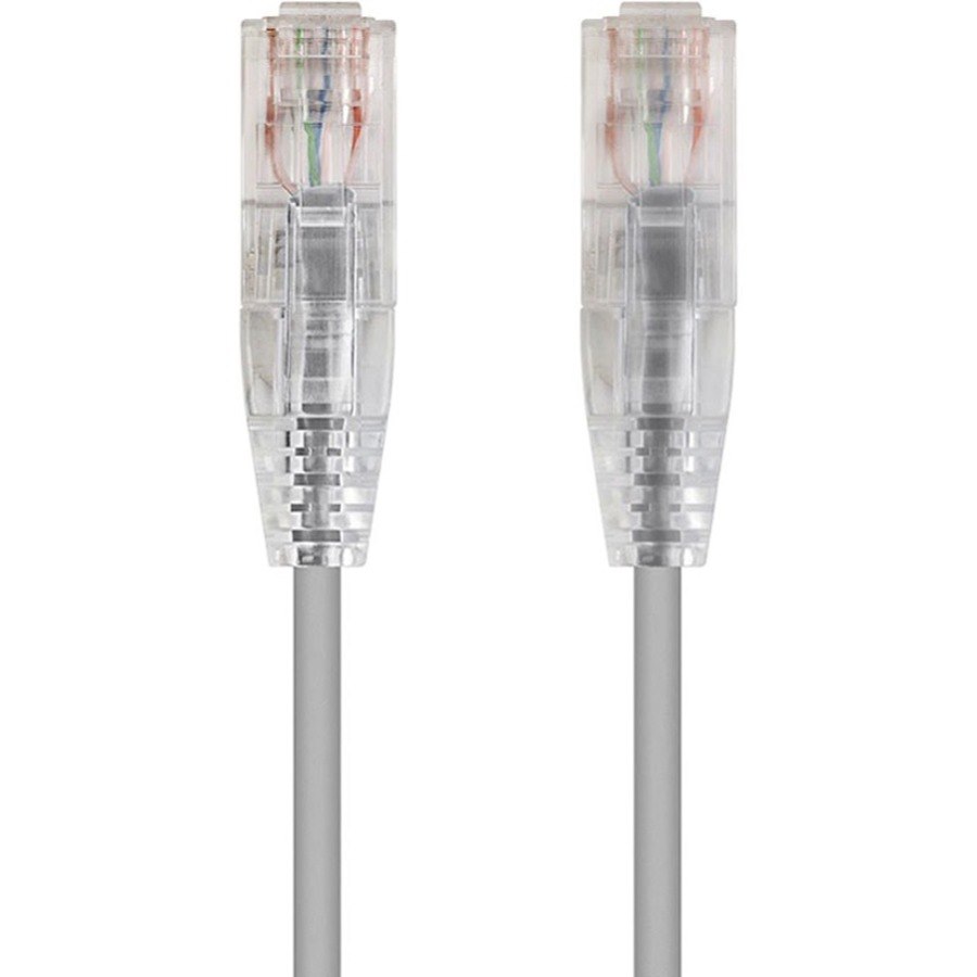 Monoprice SlimRun Cat6 28AWG UTP Ethernet Network Cable, 2ft Gray