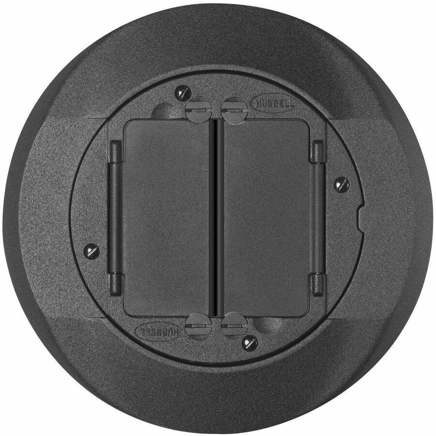 Hubbell Premise Wiring SystemOne Universal Cover Carpet Flange Assembly, Black Powder Paint Finish