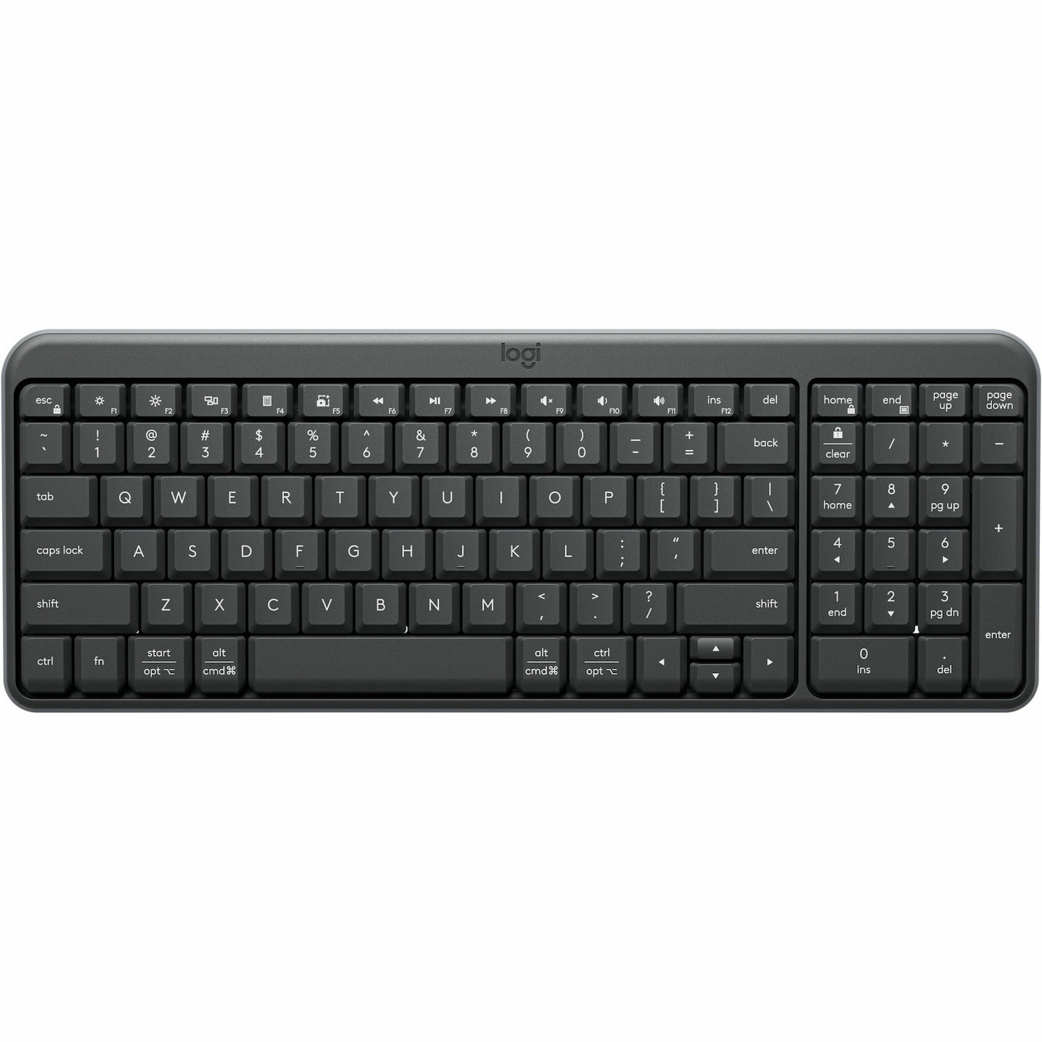 Logitech K250 Keyboard - Wireless Connectivity - English - Graphite