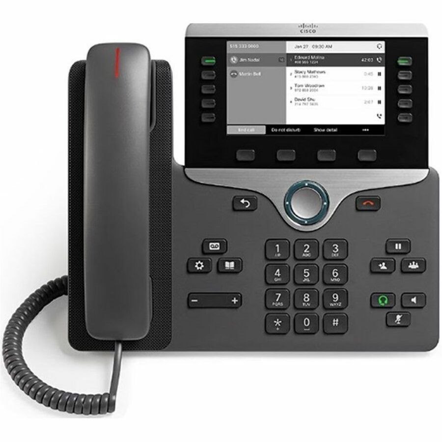Cisco 8811 IP Phone - Refurbished - Corded - Corded - Wall Mountable, Tabletop - Charcoal