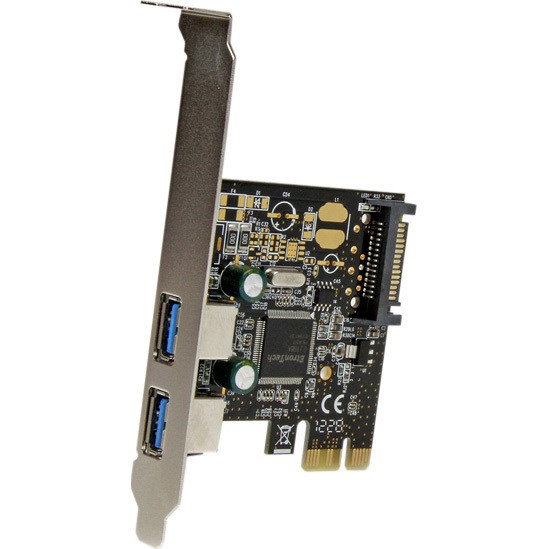 StarTech.com 2 Port PCI Express PCIe SuperSpeed USB 3.0 Controller Card w/ SATA Power - 5Gbps