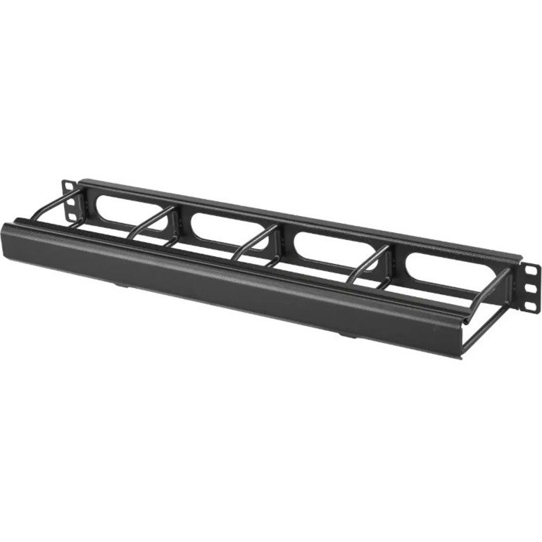 Hubbell Horizontal Cable Management, M-Series,1-Unit, 4" Extension, With Cover, Black