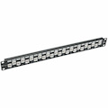 Eaton Tripp Lite Series 24-Port 1U Rack-Mount Cat6a Offset Feed-Through Patch Panel with Cable Management Bar, RJ45 Ethernet, TAA