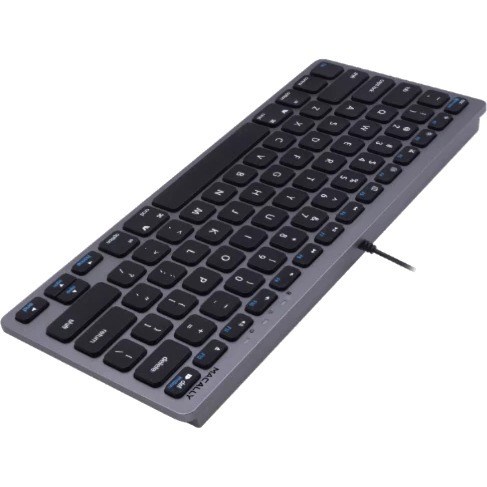 Macally Compact Space Gray USB Wired Keyboard For Mac and PC