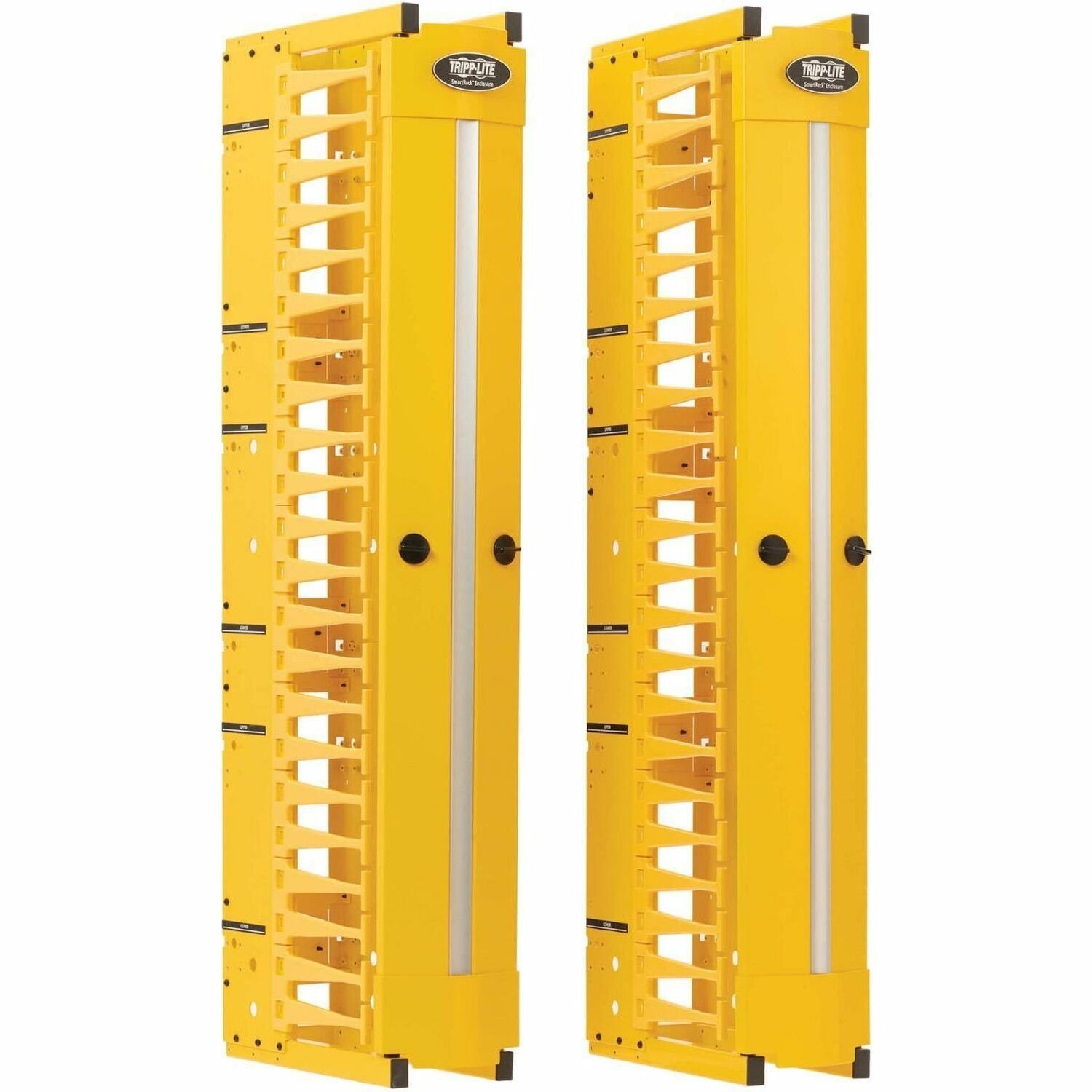 Eaton Tripp Lite Series High-Capacity Vertical Cable Manager - Deep Double Finger Duct with Cover, Single Sided, 6 in. Wide, Yellow, 7 ft. (2.2 m)