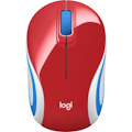Logitech M187 Mouse - Radio Frequency - USB - Optical - 3 Button(s) - Bright Red