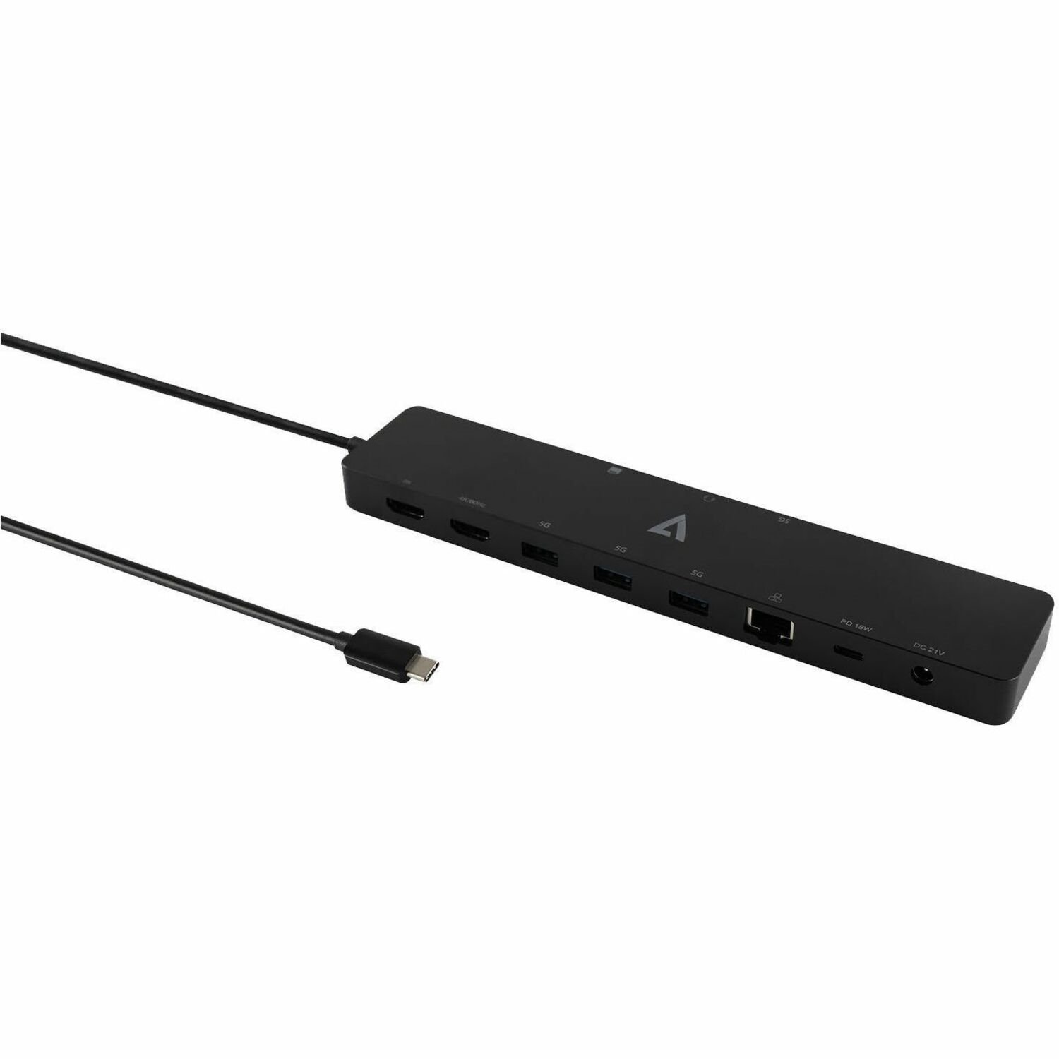 V7 DOCKUCPT2D USB Type C Docking Station for Notebook - Charging Capability - Memory Card Reader - SD - 130 W - Black