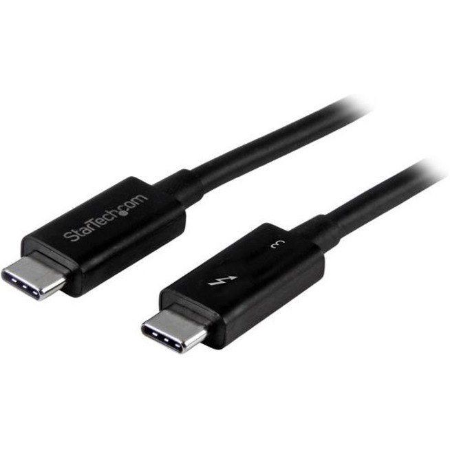 StarTech.com 3 ft 1m Thunderbolt 3 Cable w/ 100W PD - 40Gbps - Dual 4K or Full 5K - Certified Thunderbolt 3 USB-C Cable