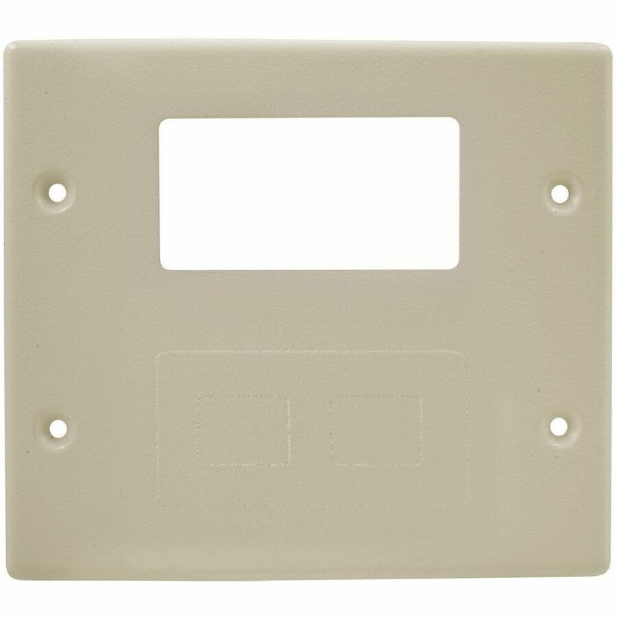 Hubbell Premise Wiring Metal Raceway, Plate, 2-Gang, 1 Modular/Blank, HBL4750 Series, Ivory