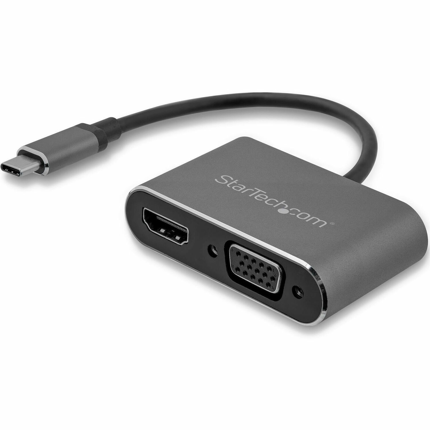 StarTech.com USB-C naar VGA en HDMI adapter - aluminium - 2-in-1 USB-C multiport adapter - 4K 30Hz - space grijs