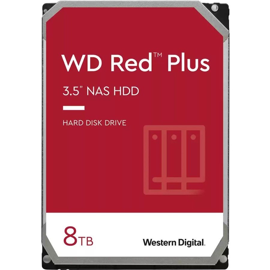 WD Red Plus WD80EFZZ 8 TB Hard Drive - 3.5" Internal - SATA (SATA/600) - Conventional Magnetic Recording (CMR) Method