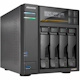 Asustor Lockerstor 4 Gen3 AS6804T, 4 Bay NAS, AMD Ryzen Quad-Core 2.3 GHz, 16GB RAM ECC DDR5, 4 M.2 NVMe Slots, Dual 5GbE and Dual 10GbE Port, USB 4.0 Type-C, Network Attached Storage (Diskless)