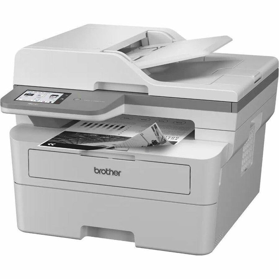 Brother Wired & Wireless Laser Multifunction Printer - Monochrome - Grey