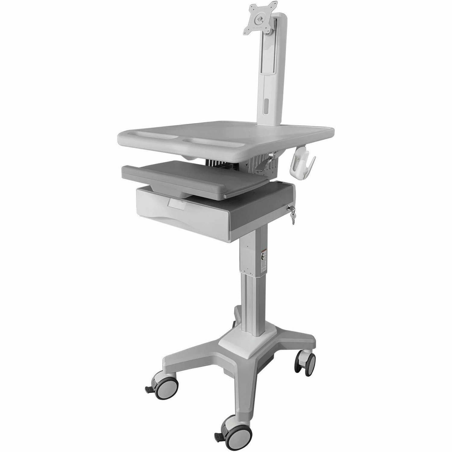 Amer Mounts Light Pedestal Medical Cart with Display Mount (Max Load 17.64lbs)