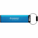 IronKey Keypad 200 32 GB USB 3.2 (Gen 1) Type C Flash Drive - Blue - XTS-AES, 256-bit AES