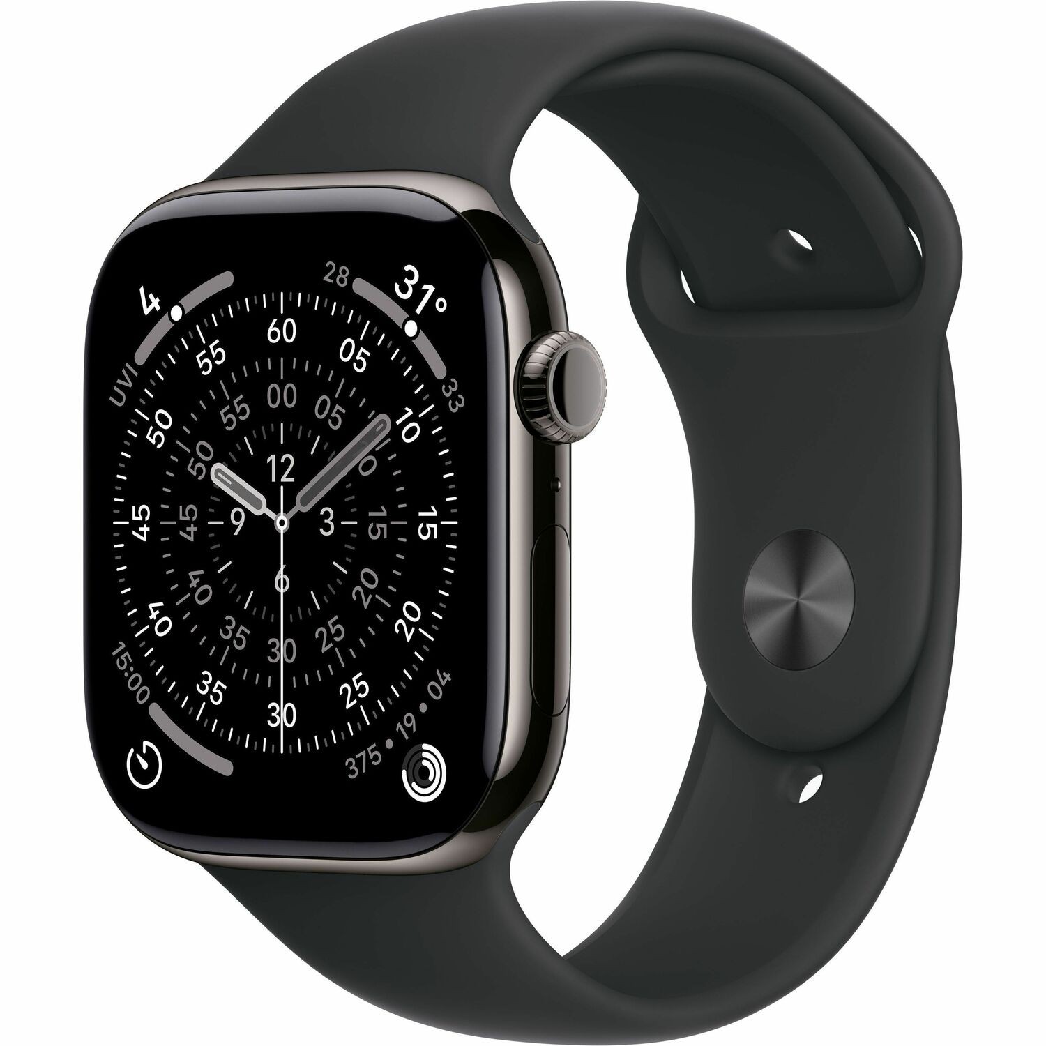 Apple Watch Series 11 Smartwatch - 42 mm Case Height - 36 mm Case Width - Schiefer Tasche, Farbe - Schwarz Band Color - Titan Geh�usematerial - Wireless LAN - 4G - LTE
