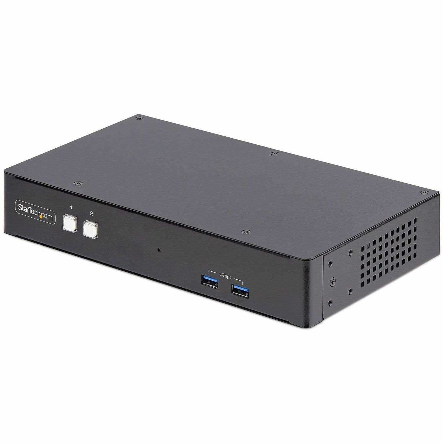 StarTech.com 2-Port Dual-Monitor DisplayPort KVM Switch, RS232 Serial Control, 4K 60Hz, 2x USB 5Gbps Hub Ports, TAA Compliant