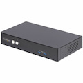 StarTech.com 2-Port Dual-Monitor DisplayPort KVM Switch, RS232 Serial Control, 4K 60Hz, 2x USB 5Gbps Hub Ports, TAA Compliant